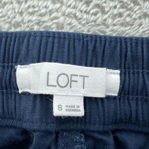 Womens Navy Blue Drawstring Waist Cotton Blend Pants Size 8 3217 - Picture 4 of 10